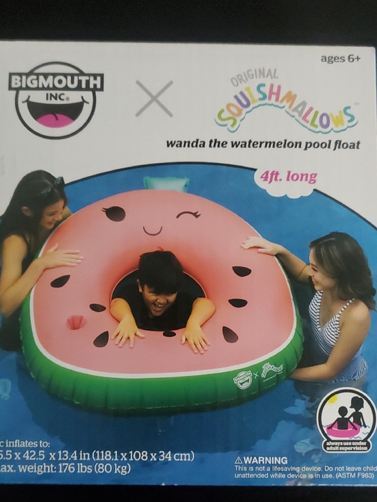 Squishmallows Other - Squishmallows Watermelon Pool Float - Pink, Green & Black